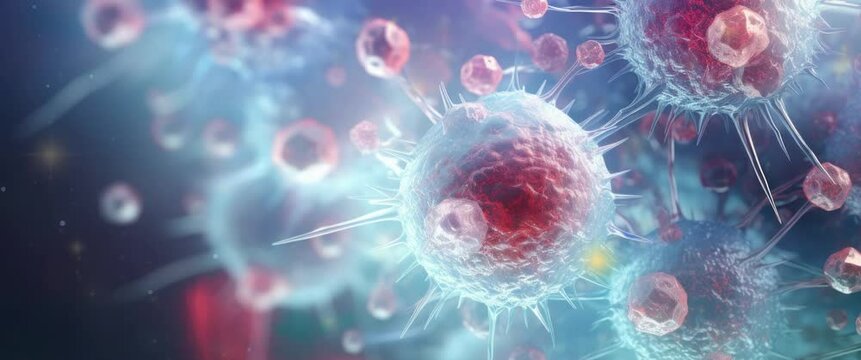 Anamorphic video macro microscope of a virus reveals the intricate details and patterns of its viral capsid.