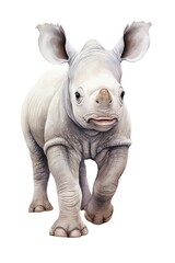 A rhinoceros staring directly at the camera in a captivating pose created with Generative AI technology