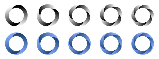 3d spiral circle frame swirl round border gradient