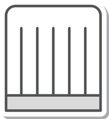 日用品のステッカー単品イラストアイコン　調理用帽子