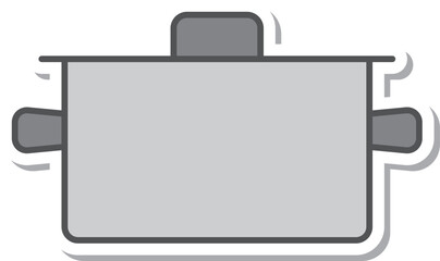 日用品のステッカー単品イラストアイコン　鍋