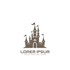 Castle, fort and royal icon, logo isolated silhouette vector illustration