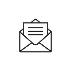 Email line icon with editable stroke. Vector illustration.