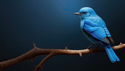 blue bird on branch.