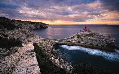 Sunrise at the Madonetta lighthouse, Bonifacio, Corsica