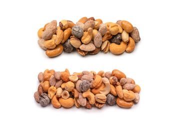 A group of almonds, pistachios, walnuts, macadamia, cashews.