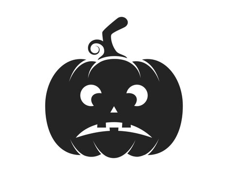 strange halloween pumpkin icon. autumn symbol. isolated vector image