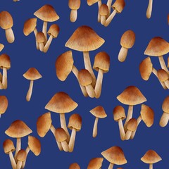 autumn mushroom seamless pattern 