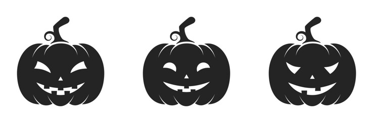 halloween pumpkin icons. autumn symbols. vector images for fall decoration