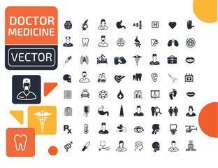 Doctor And Medical Vector Icon Set Design