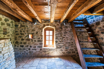 Fototapeta na wymiar Inside the monastery complex of Andromonastiro in Peloponnese, Greece