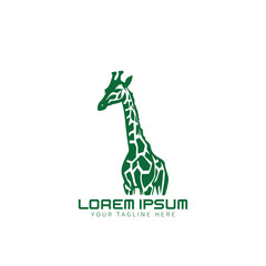 Simple Minimalist Giraffe Logo Icon Silhouette for Wild Zoo Logo Design Vector illustration