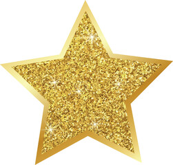 gold star glitter on transparent background