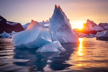 Zelfklevend Fotobehang icebergs floating on the water in the anctartic sea in Anctartica © urdialex