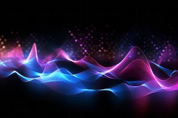 Küchenrückwand glas motiv purple sound waveform background © urdialex