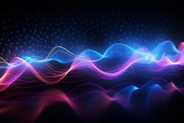 purple sound waveform background - obrazy, fototapety, plakaty