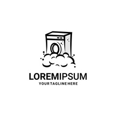 washing machine vector design, laundry logo