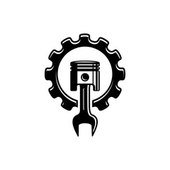 Piston vector,  automotive tepair logo