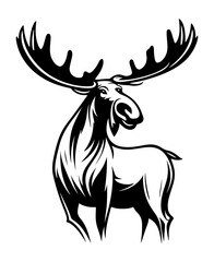 A majestic moose with impressive antlers, vector design 