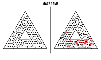 Advanced Triangular Maze Puzzle Game And Solution