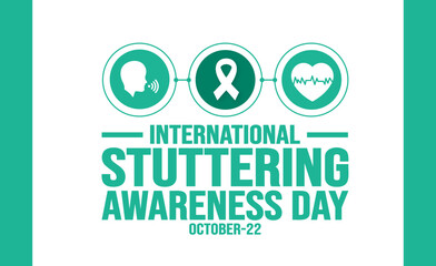 October is International Stuttering Awareness Day background template. Holiday concept. background, banner, placard, card, and poster design template with text inscription and standard color. vector