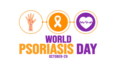 October is World Psoriasis Day background template. Holiday concept. background, banner, placard, card, and poster design template with text inscription and standard color. vector illustration.
