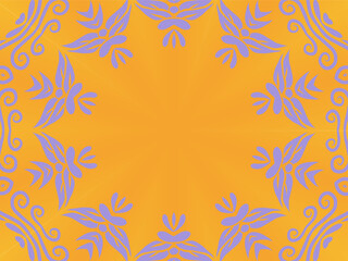 Beautiful colourful caleidoscope gradient batik ethnic dayak flowers line art pattern