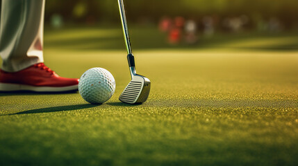 Golfers spend time on the practice green, carefully studying the speed and breaks of the greens