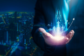 Charting Success, Businessman's Strategic Analysis for Growth