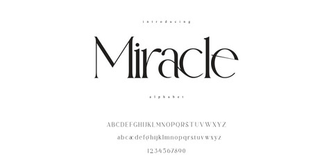 Miracle Elegant Classic Serif Font Alphabet Typography with Ligature
