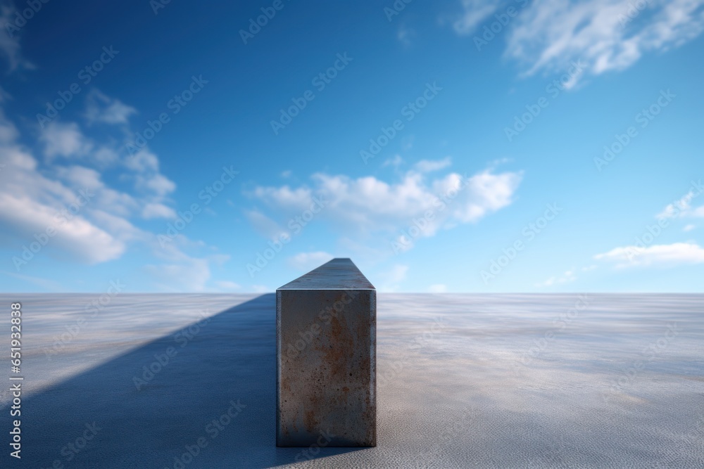 Aufkleber a solitary concrete block sits in the vast expanse of a desert. this image captures the isolation an