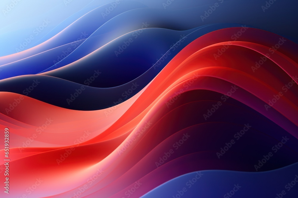 Poster An eye-catching abstract background with vibrant red and blue waves. Perfect for adding a modern touch to designs.