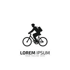Motorbike or cycle & Delivery Man Logo. Icon & Symbol Vector Template vector illustration