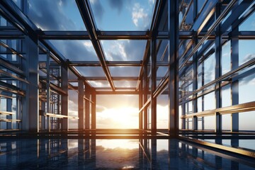 Sunlight shining through the windows of a building. Perfect for architectural and interior design concepts.