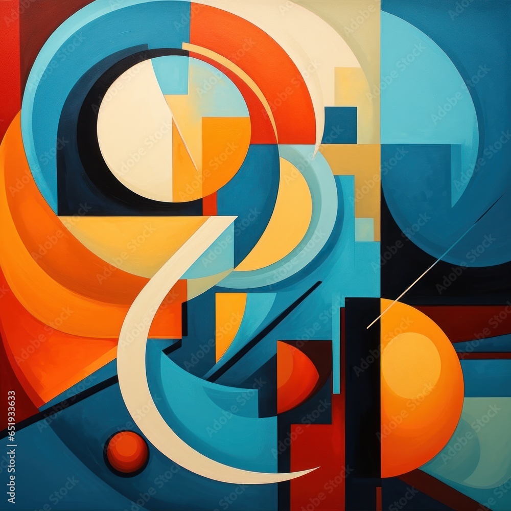 Poster A vibrant and eye-catching painting featuring a colorful abstract design. This versatile artwork can be used to add a pop of color and intrigue to any space.