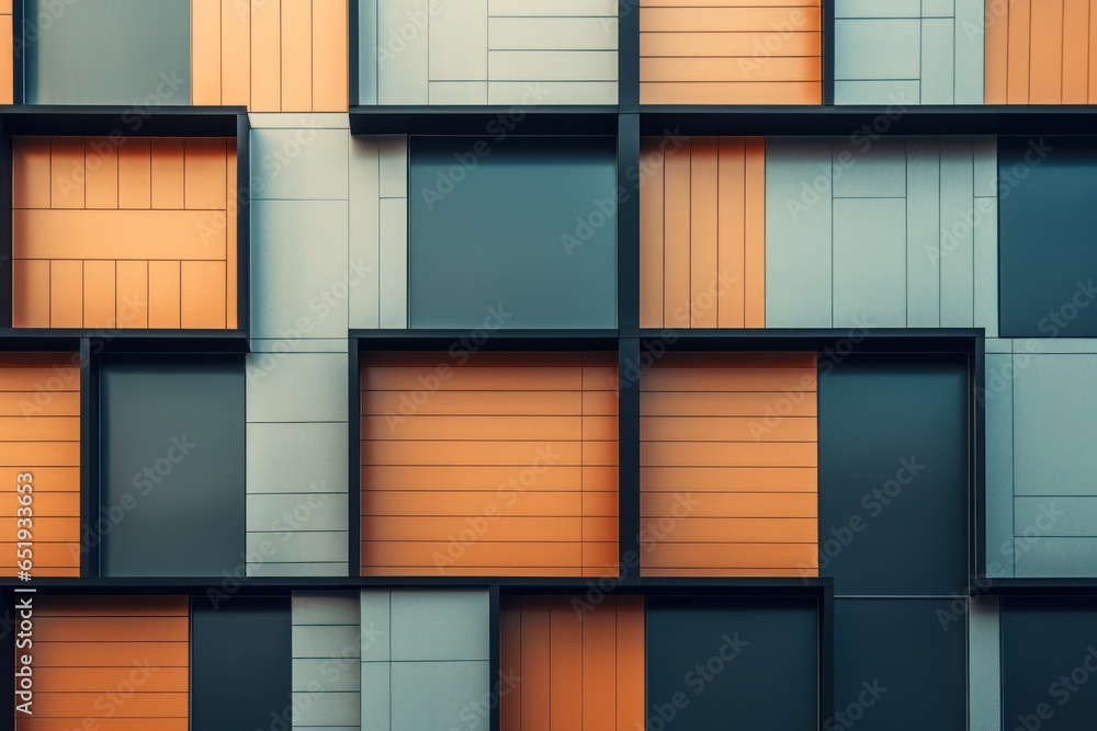 Poster A detailed view of a building showcasing its numerous windows. Ideal for architectural designs and real estate concepts.