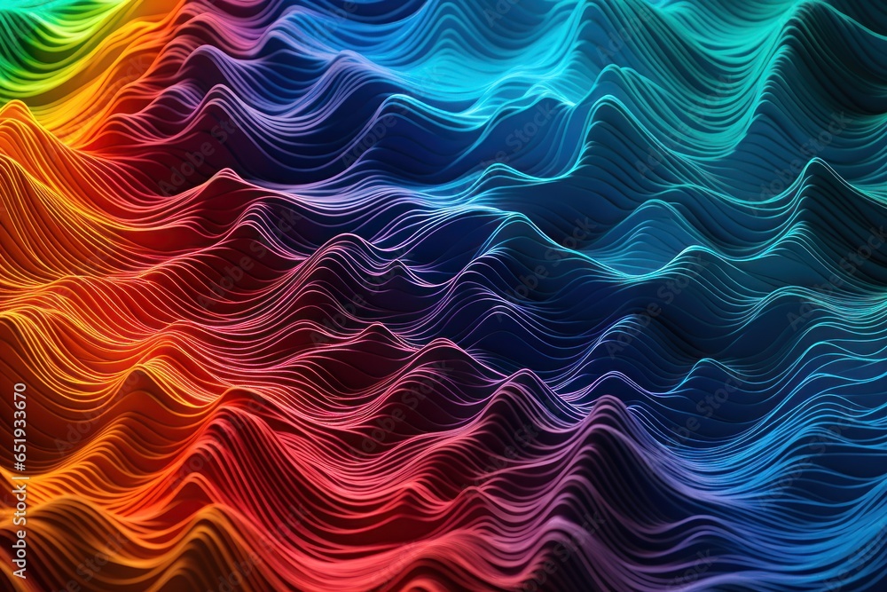 Poster A vibrant background featuring wavy lines in multiple colors. This versatile image can be used in various projects and designs.