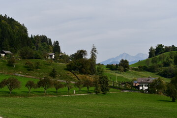 Fototapeta na wymiar Schöne Landschaft bei Grissian in Südtirol 