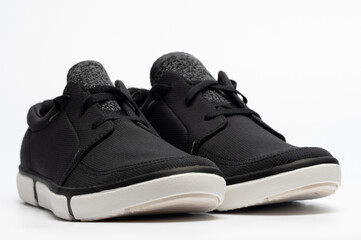 Soft black naterial casual shoes