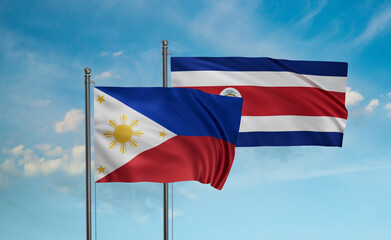 Costa Rico and Philippines flag