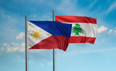 Lebanon and Philippines flag