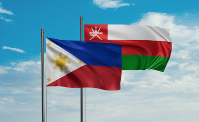 Oman and Philippines flag