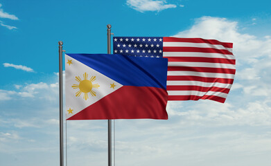 USA and Philippines flags - 651936035