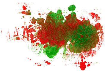 Monoprint - Red Green - Monotype  - Hand-Painted