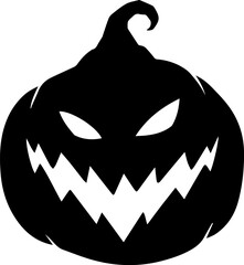 Vector illustration of a creepy pumpkin face.