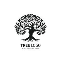 Forest logo vector, silhouette, Forest illustration, tree design, Pine Tree