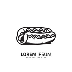 Hot dog icon isolated on white background vector illustration. Street fast food vector graphic silhouette.