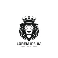 lion king aggressive logo vector template with crown