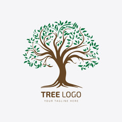 Obraz premium Tree logo vector, silhouette, Forest illustration, tree design, Pine Tree