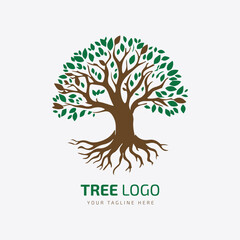 Trees logo icon. Vector illustration template